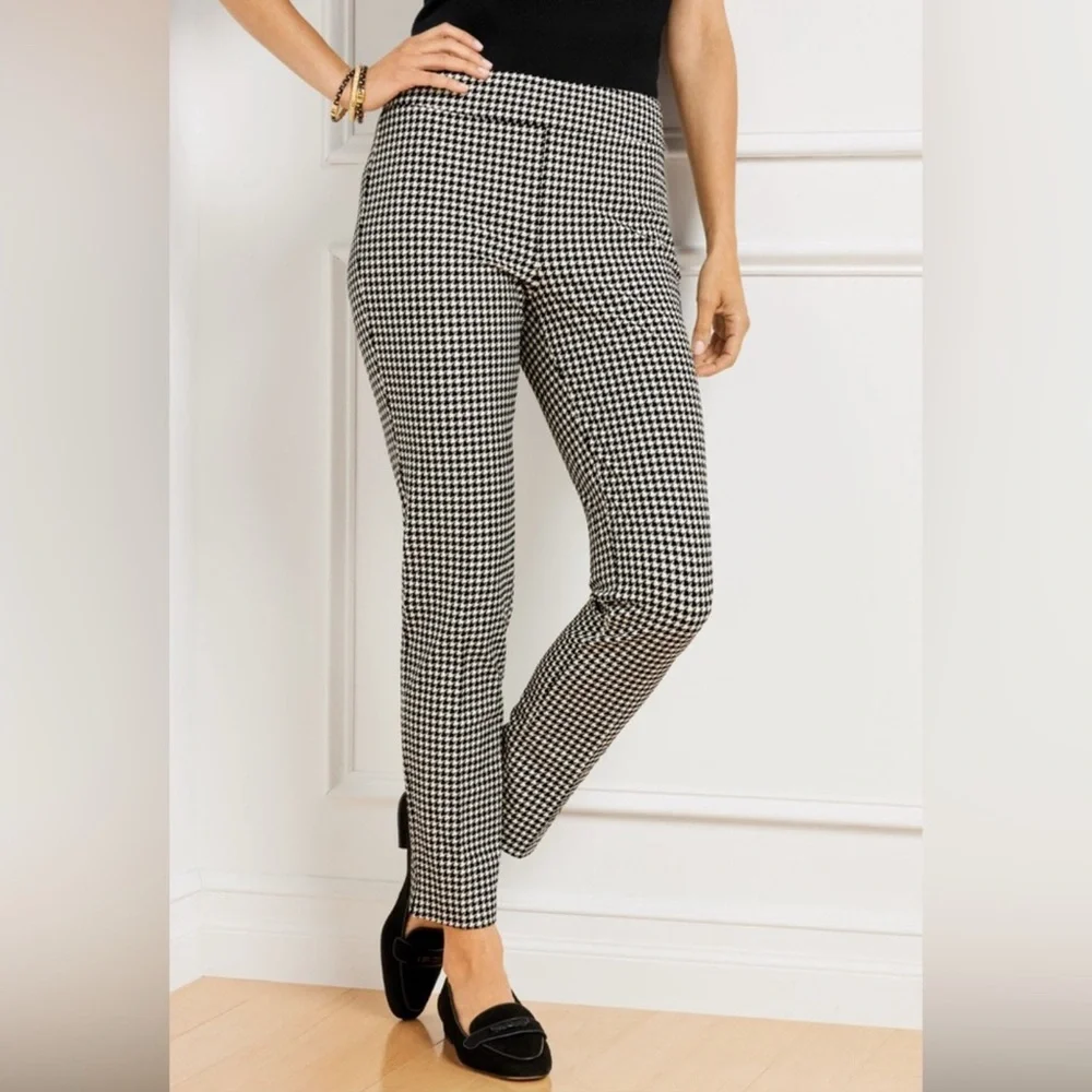 Talbots Black & White Houndstooth Skinny Pants Size 6